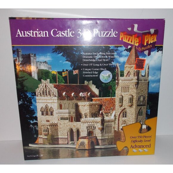 Austrian Castle 3D Puzzle 550 Pieces 15in Long PuzzlePlex Advanced Level - Picture 1 of 2